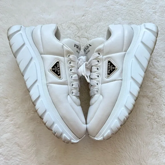 Prada women platform sneakers size 38.5 EU Authentic Retail 1350$ - Picture 2 of 8